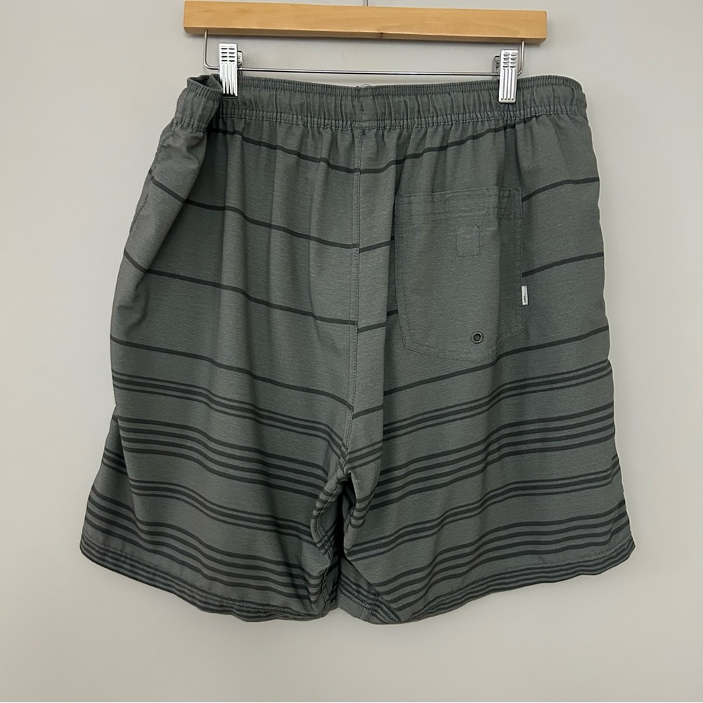 Vuori Men’s Kore Athletic Shorts Grey with Stripes - Picture 2 of 5